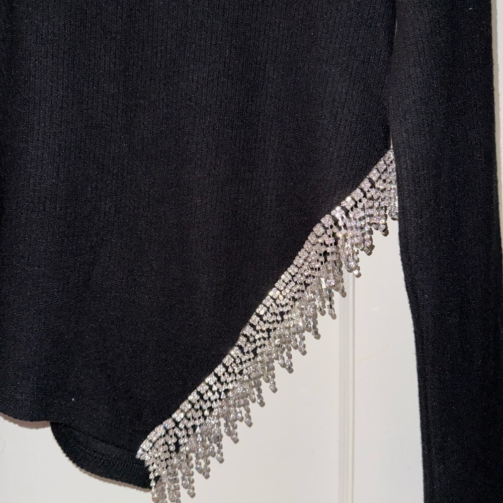 Zara Black Sweater with Silver Embellishments